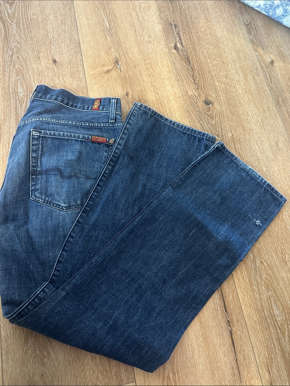 7 For All Mankind Men’s Blue Denim Standard Fit Jeans - Picture 4 of 4